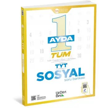 1 Ayda Tüm TYT Sosyal Soru Bankası - 345 ÜçDörtBeş Yayınları