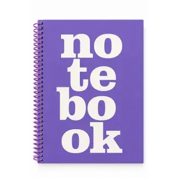 17x24 Spiralli Notebook Desen Sert Kapak Defter MOR (Kareli - 100 yaprak)