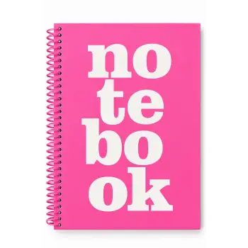 17x24 Spiralli Notebook Desen Sert Kapak Defter PEMBE (Kareli - 100 yaprak)