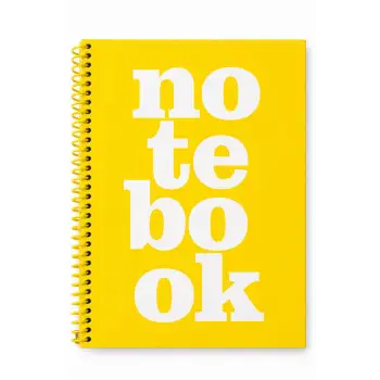 17x24 Spiralli Notebook Desen Sert Kapak Defter SARI (Kareli - 100 yaprak)