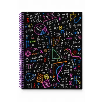 17x24 Spiralli Trend Desen Sert Kapak Defter - AÇILAR (Kareli - 100 Yaprak)