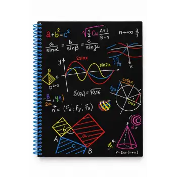 17x24 Spiralli Trend Desen Sert Kapak Defter - SİNÜS (Kareli - 100 Yaprak)