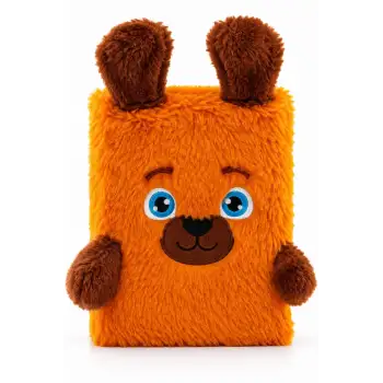 14x20 Peluş Hayvan Defter Serisi - BUNNY ORANGE  (Çizgili - 80 Yaprak)