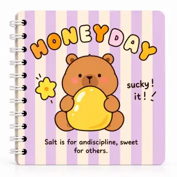 13,5 x 13,5 Spiralli Capybara Defter Serisi - HONEYDAY (ÇİZGİLİ - 60 Yaprak)