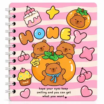 13,5 x 13,5 Spiralli Capybara Defter Serisi - MONEY (ÇİZGİLİ - 60 Yaprak)