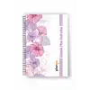 Mor Çiçekler Spiralli Günlük Planlama Defteri - 100 Sayfa - 17x24 Planlayıcı Defter