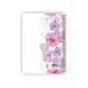 Mor Çiçekler Spiralli Günlük Planlama Defteri - 100 Sayfa - 17x24 Planlayıcı Defter