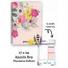 Renkli Çiçekler Spiralli Günlük Planlama Defteri - 100 Sayfa - 17x24 Planlayıcı Defter
