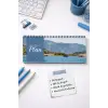 Tarihsiz Spiralli Haftalık Masaüstü Planlayıcı - DENİZ - 10x30 cm Plango