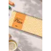 Tarihsiz Spiralli Haftalık Masaüstü Planlayıcı - SARI DALGALAR - 10x30 cm Plango