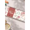 Tarihsiz Spiralli Haftalık Masaüstü Planlayıcı - GÜL - 10x30 cm Plango