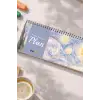 Tarihsiz Spiralli Haftalık Masaüstü Planlayıcı - MAVİ SULU BOYA  - 10x30 cm Plango