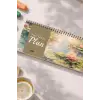 Tarihsiz Spiralli Haftalık Masaüstü Planlayıcı - NİLÜFER LOTUS  - 10x30 cm Plango