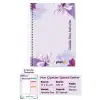 Mor Çiçekler Spiralli Günlük Planlama Defteri - 100 Sayfa - 17x24 Planlayıcı Defter