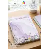 Mor Çiçekler Spiralli Günlük Planlama Defteri - 100 Sayfa - 17x24 Planlayıcı Defter