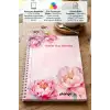 Pembe Çiçekler Spiralli Günlük Planlama Defteri - 100 Sayfa - 17x24 Planlayıcı Defter
