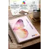 Pembe Kelebek Spiralli Günlük Planlama Defteri - 100 Sayfa - 17x24 Planlayıcı Defter