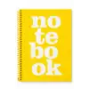 17x24 Spiralli Notebook Desen Sert Kapak Defter SARI (Kareli - 100 yaprak)