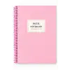 17x24 Spiralli Pastel Desen Sert Kapak Defter - PEMBE (Kareli - 100 Yaprak)