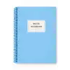 17x24 Spiralli Pastel Desen Sert Kapak Defter - MAVİ (Kareli - 100 Yaprak)