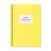 17x24 Spiralli Pastel Desen Sert Kapak Defter - SARI (Kareli - 100 Yaprak)