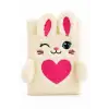 14x20 Peluş Hayvan Defter Serisi - BUNNY CREAM  (Çizgili - 80 Yaprak)