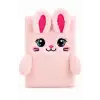 14x20 Peluş Hayvan Defter Serisi - BUNNY PINK (Çizgili - 80 Yaprak)