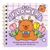 13,5 x 13,5 Spiralli Capybara Defter Serisi - FLOWER (ÇİZGİLİ - 60 Yaprak)