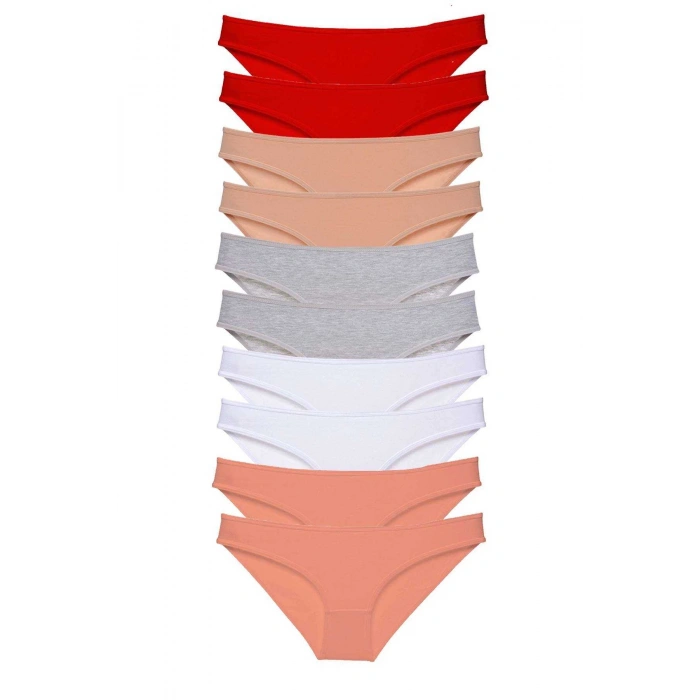 10 Adet Süper Eko Set Likralı Kadın Slip Külot 505