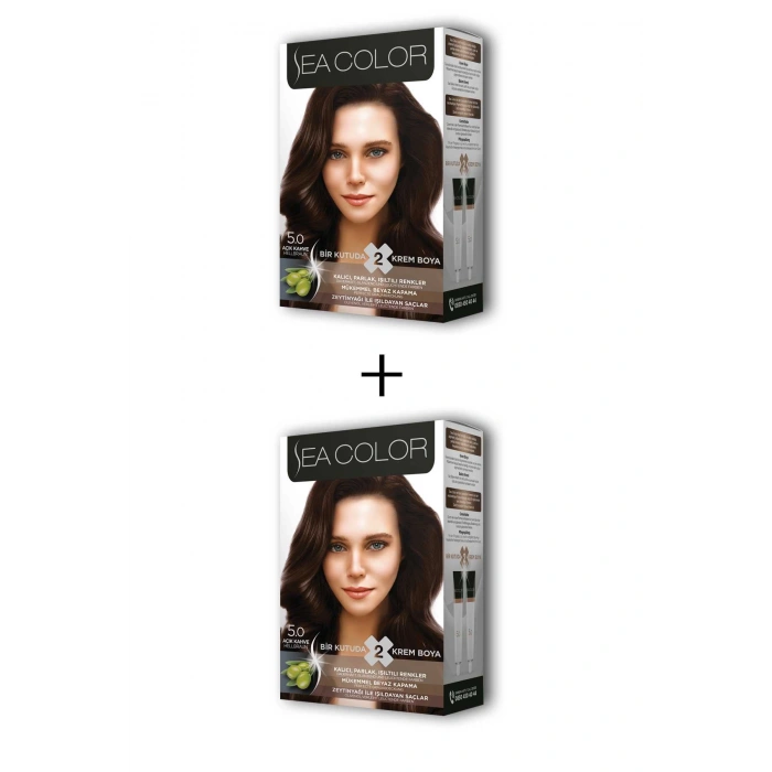 2x2 Tüp Krem Saç Boyası Seti Açık Kahve No:5.0