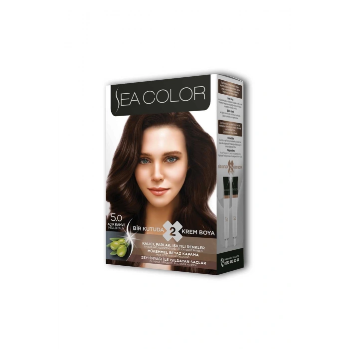 2x2 Tüp Krem Saç Boyası Seti Açık Kahve No:5.0