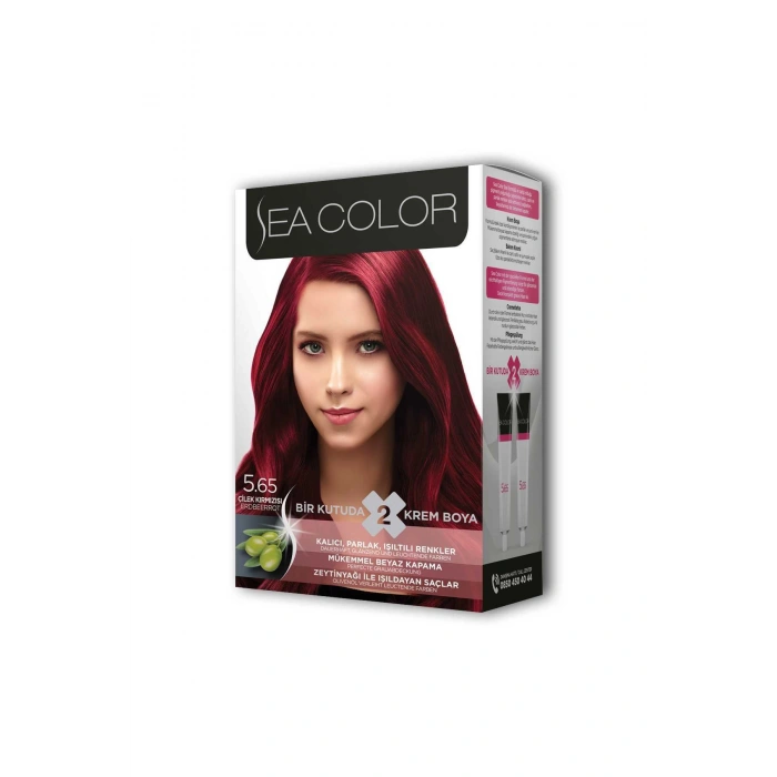 2x2 Tüp Krem Saç Boyası Seti Çilek Kırmızısı No:5.65