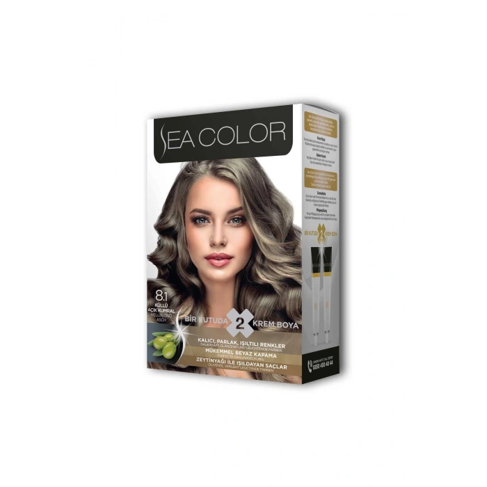 2x2 Tüp Krem Saç Boyası Seti Küllü Açık Kumral No:8.1