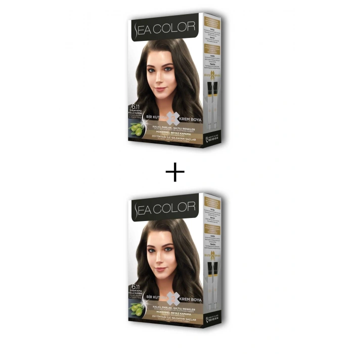 2x2 Tüp Krem Saç Boyası Seti Yoğun Koyu Küllü Kumral No:6.11