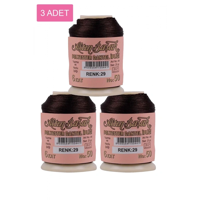 3 Adet Altınbaşak Oya Ve Dantel İpi 20 Gr - Royaleks - No: 029