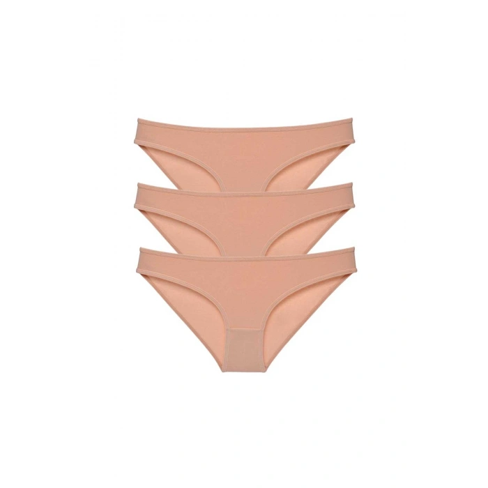 3 Adet Süper Eko Set Likralı Kadın Slip Külot Ten