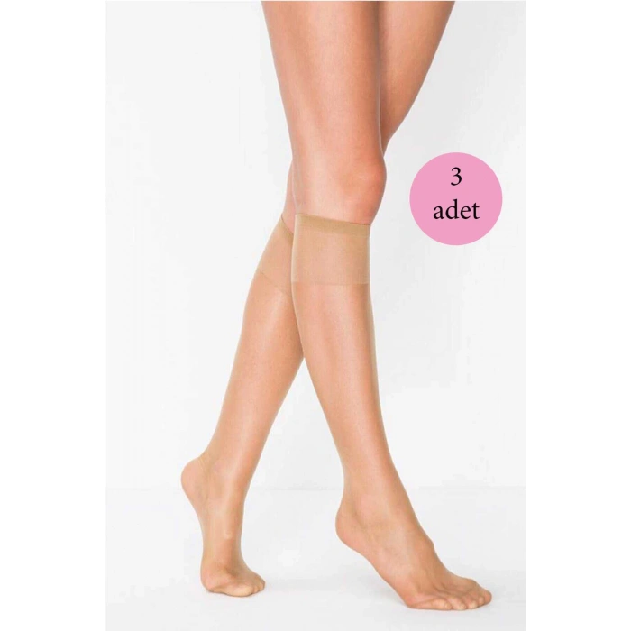 3 Adet Süper Ince 15 Den Mat Pantolon Çorabı Bronz