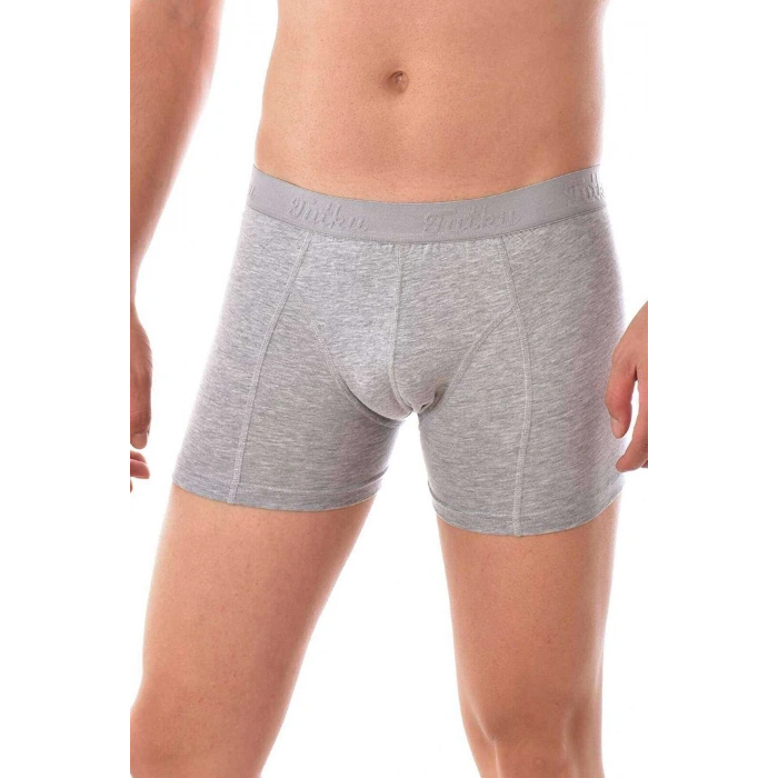 3 Adet Tutku Likralı Erkek Gri Boxer 0114