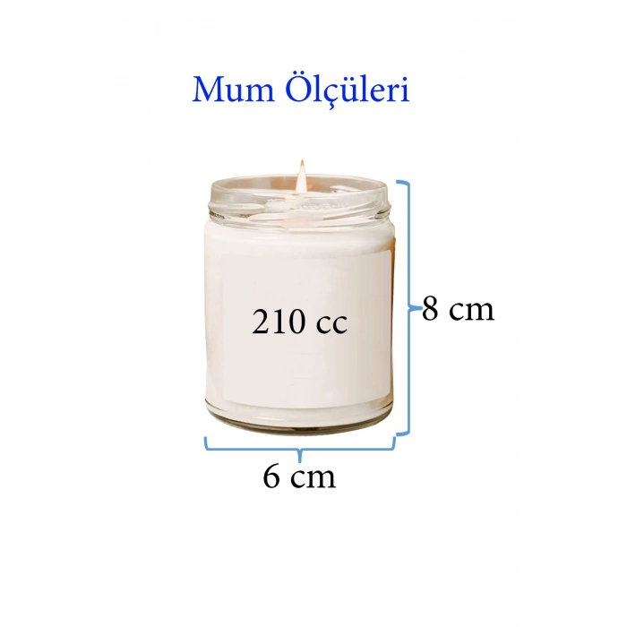 4 Adet Doğal Özel Seri Kokulu Dekoratif Kavanoz Mum 4x210 Cc - Ateşli Set - Ryl