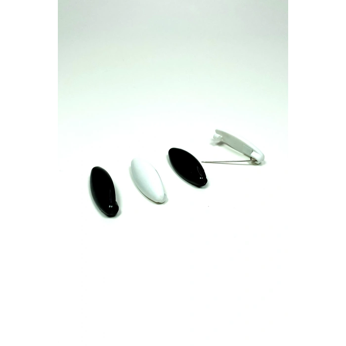 4 Adet Plastik Çengelli Eşarp Ve Şal İğnesi Siyah Beyaz 4 Cm