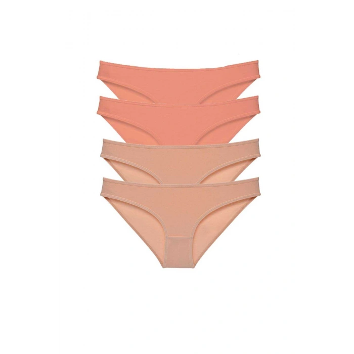 4 Adet Süper Eko Set Likralı Kadın Slip Külot Pudra Ten