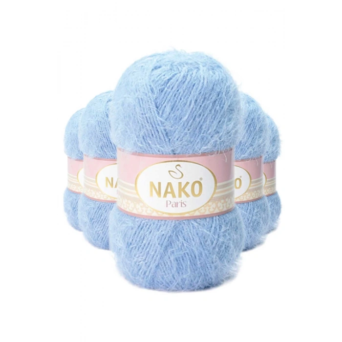 5 Adet Paris El Örgü İpi Yünü Mavi 4129