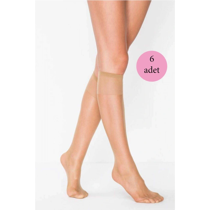 6 Adet Süper Ince 15 Den Mat Pantolon Çorabı Bronz