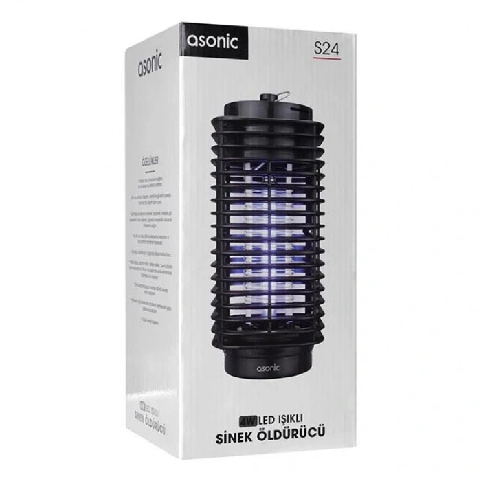 Asonic S24 4 Watt Siyah Led Işıklı Sinek Öldürücü