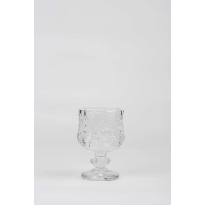 Ayaklı Kahve Yanı Bardağı Kristal Kesim Shot Bardak 7cm X 4 Cm 6 Lı Set