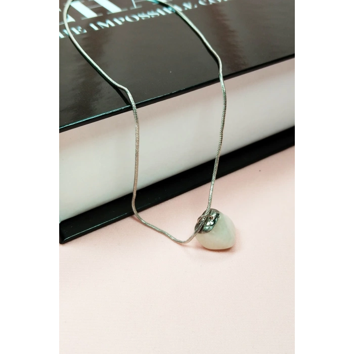 Aytaşı Doğal Taşı Zincirli El Yapımı Kolye Uç: 2 Cm Zincir: 20 Cm Kutulu