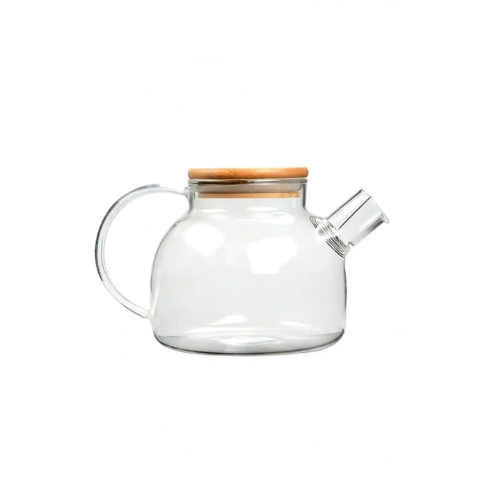 Bambu Kapaklı Borosilikat Cam Demlik 1000ml Royaleks-cm-2000