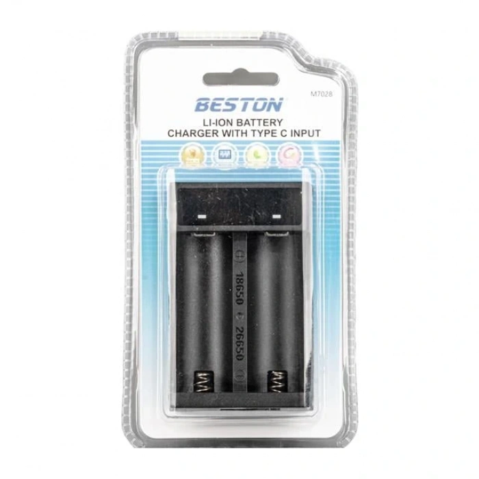 Beston M7028 18650/21700/2660 Type-C Çıkışlı Hızlı Pil Şarj Cihazı