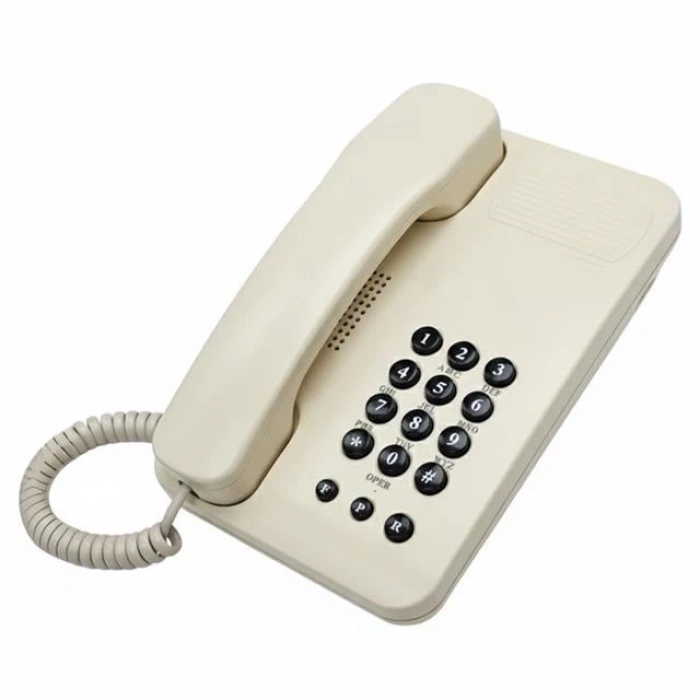 Botech TK-1020 Ekransız Masaüstü Analog Santral Uyumlu Telefon (Krem)