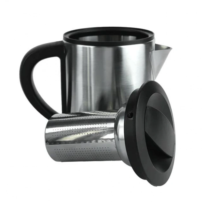 Crown CRW-2201 1800W 1.8 - 0.8 Litre Çelik Hazneli Çaycı Mutfak Kettle Demlikli Ve Süzgeçli Inox